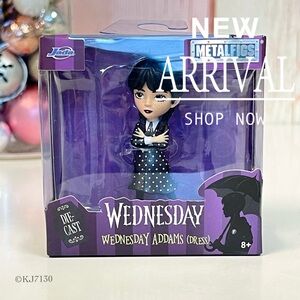 Wednesday Metalfigs Die-Cast Figure Addams Family Wednesday Polka Dot Dress NEW